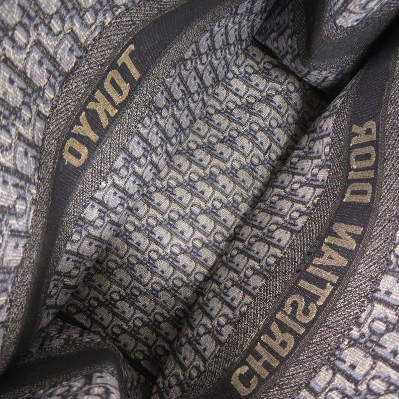Christian Dior Book Tote Large Oblique M1286zritx Canvas Navy Tote Bag 0095