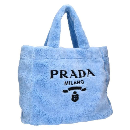Prada 1bg130 Triangle Logo Plate Pile Tote Bag Men's