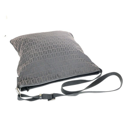 Fendi Shoulder Bag Zucca Pattern Canvas Leather Brown 32ka326