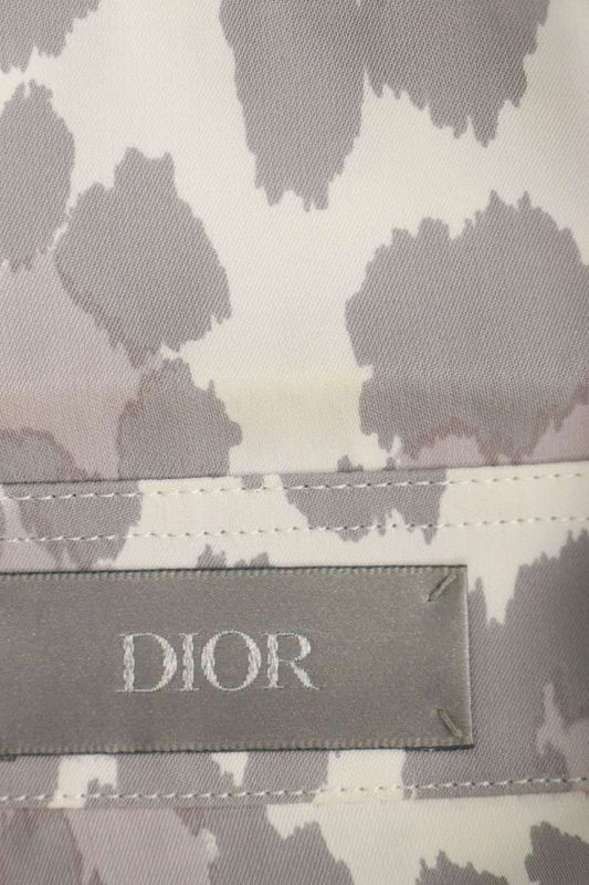 Dior 243c556c5662 Short Sleeve Rayon Shirt With Leopard Pattern Men's 42