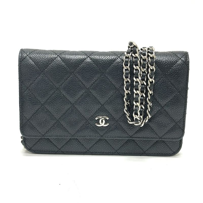 Chanel Shoulder Bag Ap0250 Caviar Skin Black
