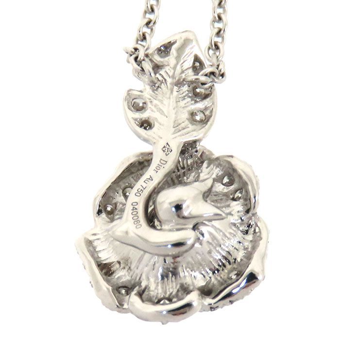 Christian DIOR Rose Dior Bagatelle Necklace Diamond 18K White Gold 750 White
