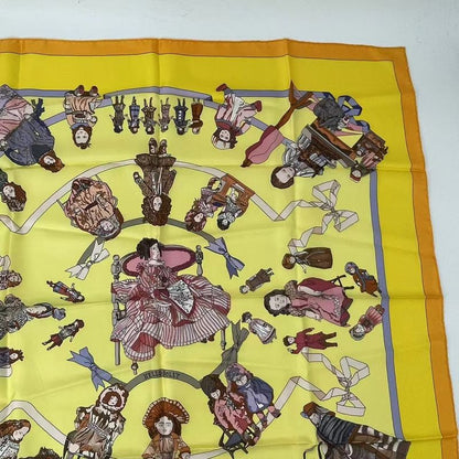 Hermes Carre 90 Silk Scarf Hello Dolly Hello Dolly Yellow