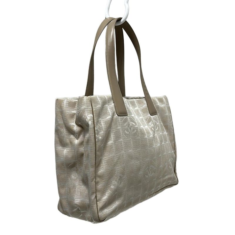 Chanel New Travel Line Tote MM A15991 Beige Leather