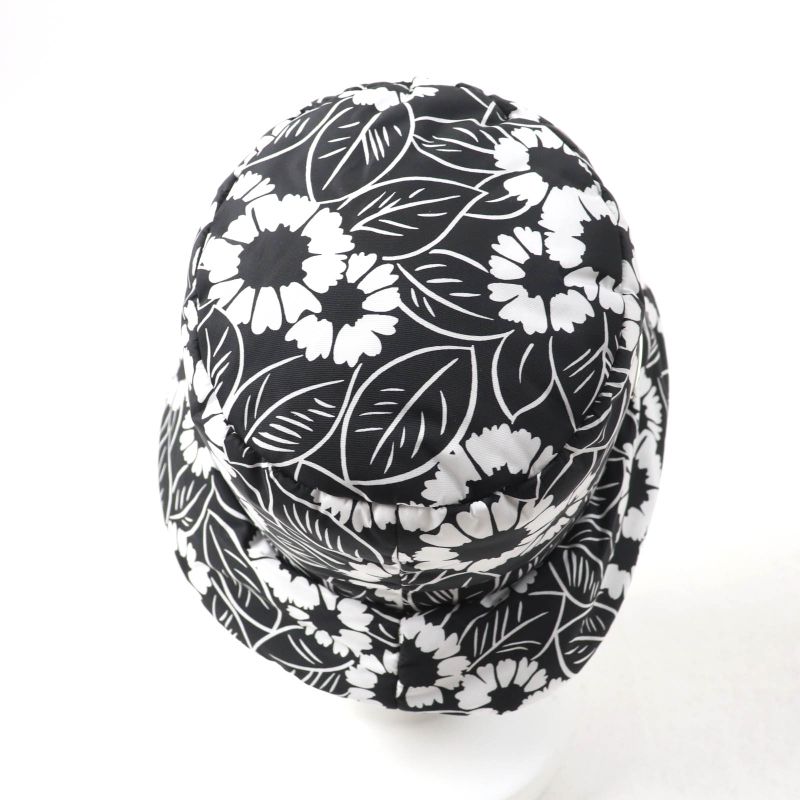 Prada 2021 1hc248 Re Nylon Floral Pattern Bucket Hat With Triangle Logo Plate