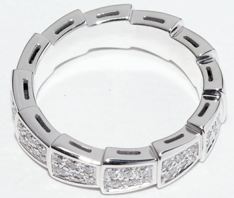 Bulgari Ring 18K White Gold Diamond Serpenti Viper Ring An857940