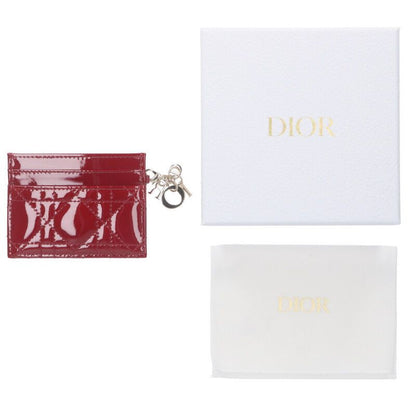 Christian Dior Lady Dior Patent Cannage Card Case Women