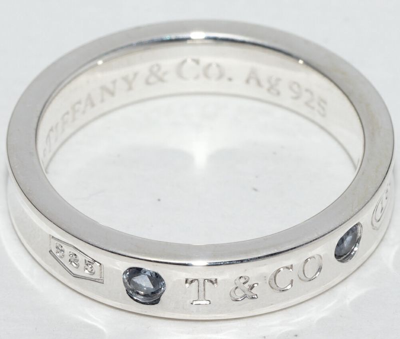 Tiffany & Co Ring SV Sapphire 2P (005ct) 1837 Narrow Ring Width 4mm (016in)