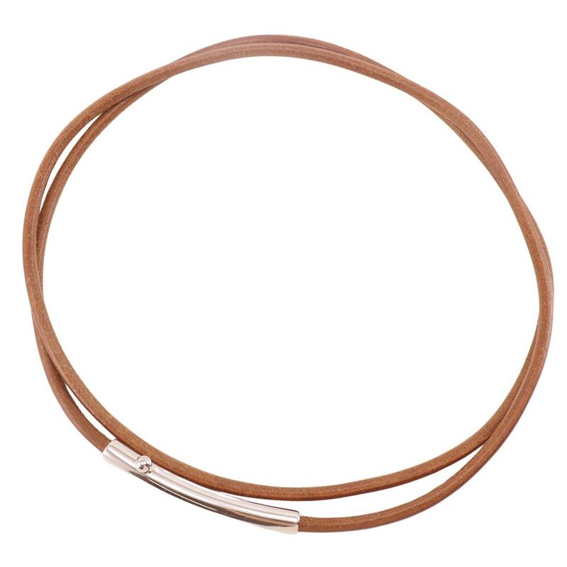 Hermes Double-wound Leather And Metal Brown Ladies Belt