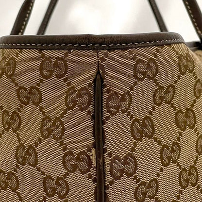 Gucci Tote Bag Beige Brown Interlocking 169945
