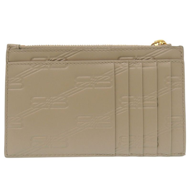 Balenciaga Bbmonogram Fragment Case Card Case Embossed 717784 Coin Case Leather