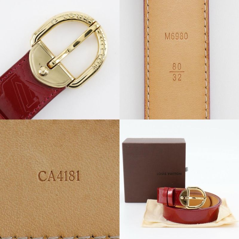 Louis Vuitton Santure M6980 Monogram Vernis Pomme D'amour Red Ca4181 Ladies Belt