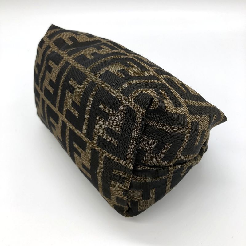 Fendi 2262226540009 Pouch Khaki Nylon/leather Zucca Women Men Fashion