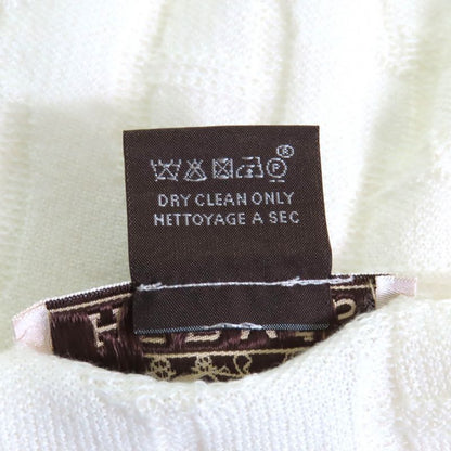 Hermes Cotton Cashmere Chaine D'ancre Pattern Large Shawl Scarf Off White Made