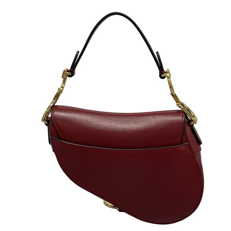 Dior/christian Dior Handbag Saddle Bag Red Leather