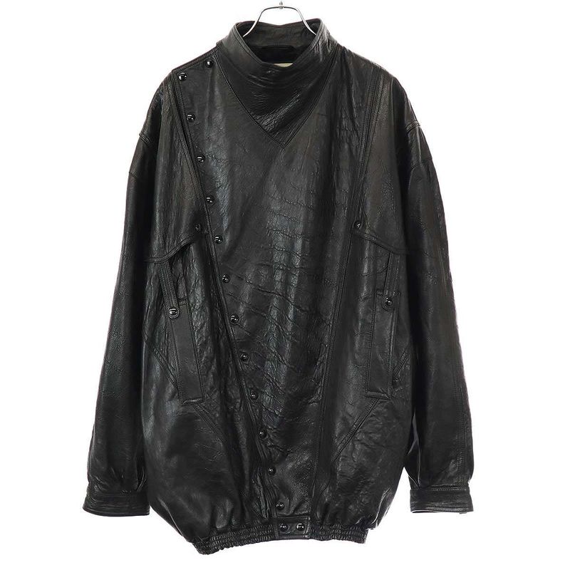 Gucci 19aw Oversize D Leather Jacket 582557 Xn681 Black 48