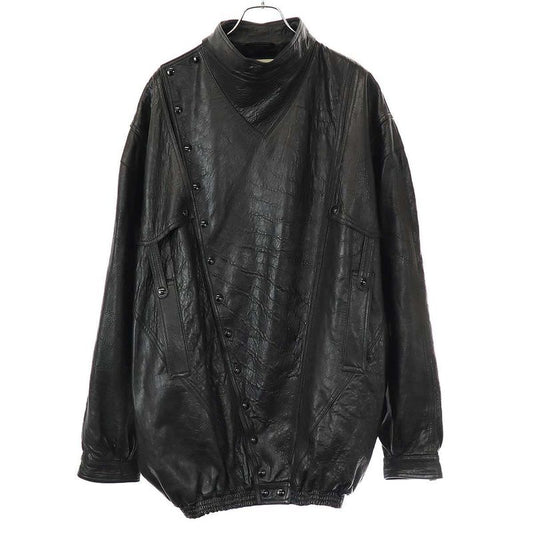Gucci 19aw Oversize D Leather Jacket 582557 Xn681 Black 48