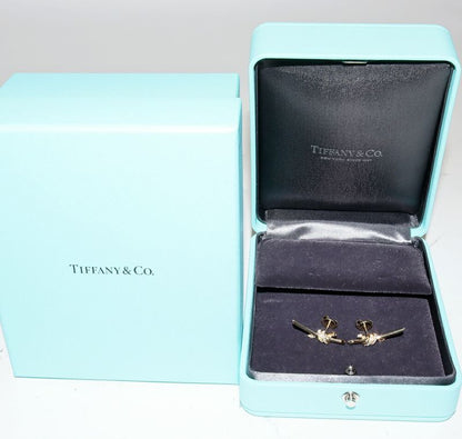 Tiffany & Co Earrings 18K Yellow Gold Diamonds Total 009ct Knot Earrings