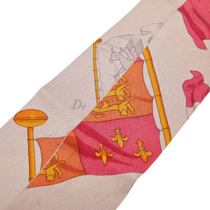Hermes Twilly Flag Pink Multicolor Silk Women Hermes