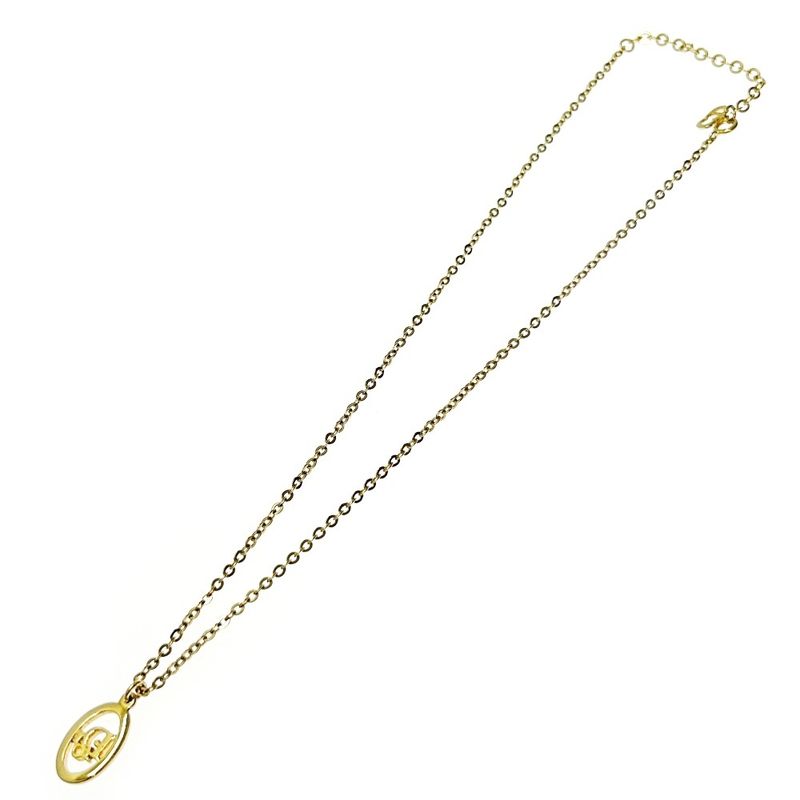 Christian Dior GP Dior Logo Oval Necklace Women's Gold 363000 Necklace