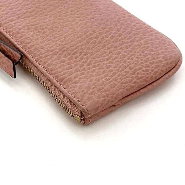 Gucci Coin Case With Key Ring Pink 368879 Excellent Condition Preowned Leather
