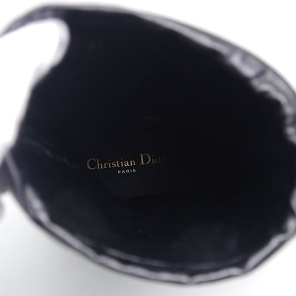 Dior Long Boots Cannage 37 Black Leather Lace Up