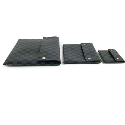 Louis Vuitton Clutch Bag Alpha Triple Pouch 3-piece Set N60255 Damier Graphite