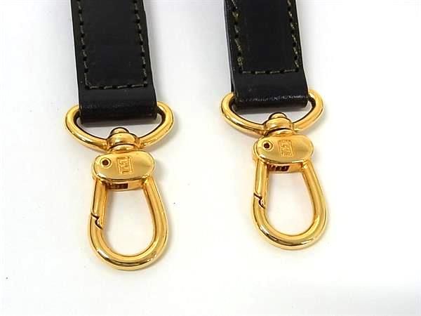 Fendi Leather Shoulder Strap For Bag Crossbody Women Men's Black Bs0530