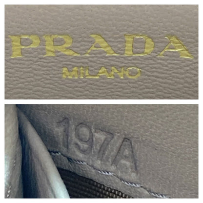 Prada Medium-Length Wallet Portafoglio Lampo 1ml157 Beige Cipria Round Zipper
