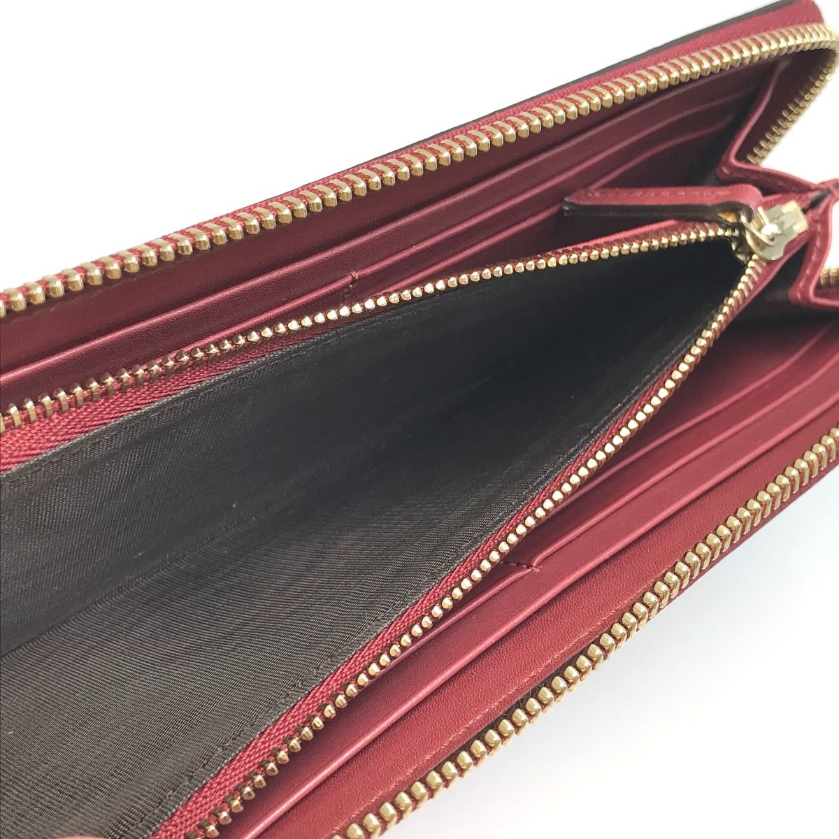 Gucci L-Shaped Zip Long Wallet 295671 Metal Pink Red System