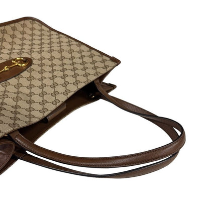Gucci Horsebit Tote Bag GG Canvas 623694 Beige Unisex Gucci  Gucci