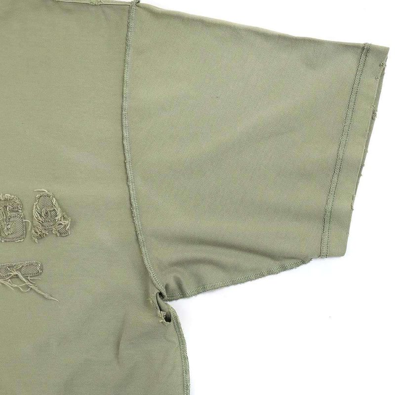 Balenciaga 25ss Medium Fit T-Shirt Inside Out Logo T-Shirt 822441 Tsva2 Green