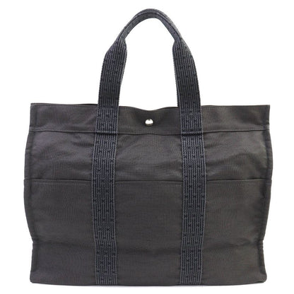 Hermes Yale Line GM Serie Button Canvas Large Shape Tote Bag Boston Bag Gray