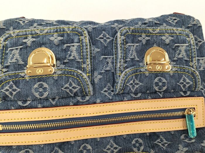 Louis Vuitton Baggy PM Handbag Monogram Denim Blue M95049