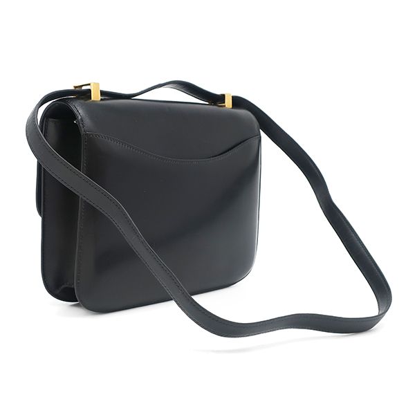 Hermes Shoulder Bag Constance 24 Box Calf Black Gold Hardware Black D Engraved
