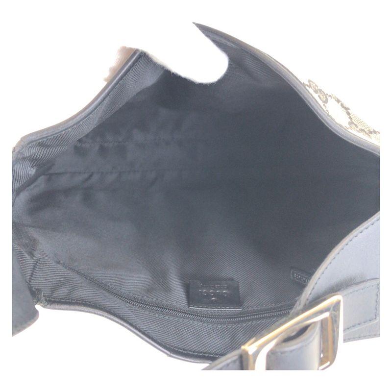 Gucci Jackie Black Gold Hardware GG Canvas/leather 001 3306 Shoulder Bag