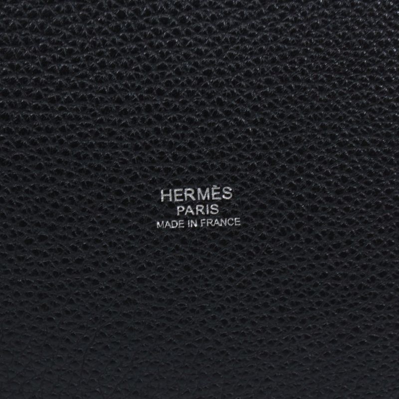 Hermes Mangeoire PM Taurillon Leather Black Handbag Silver