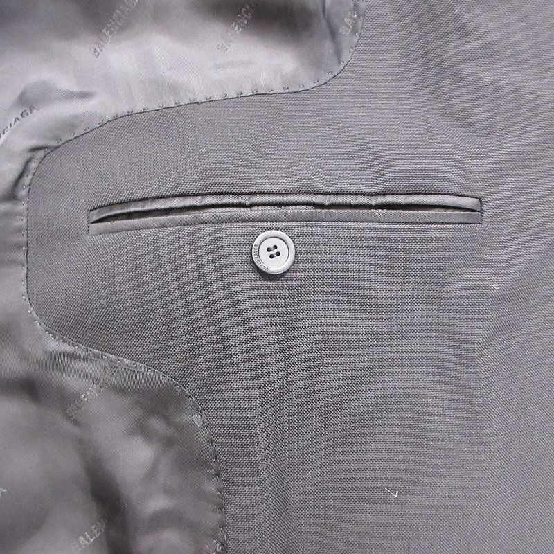 Balenciaga Trimmed and Wrinkled Double Breasted Coat Oversize D Balacia Unisex