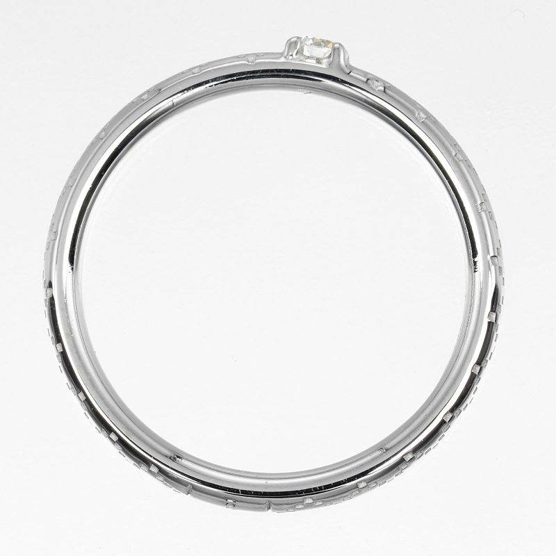 Gucci Diamantissima 18kwhite Gold X Diamonds #7 Ladies 2.4g Ring