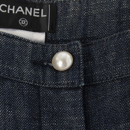 Chanel 05C Rhinestone Coco Button Coco Mark 5 Pocket Denim Pants Bottoms P25297