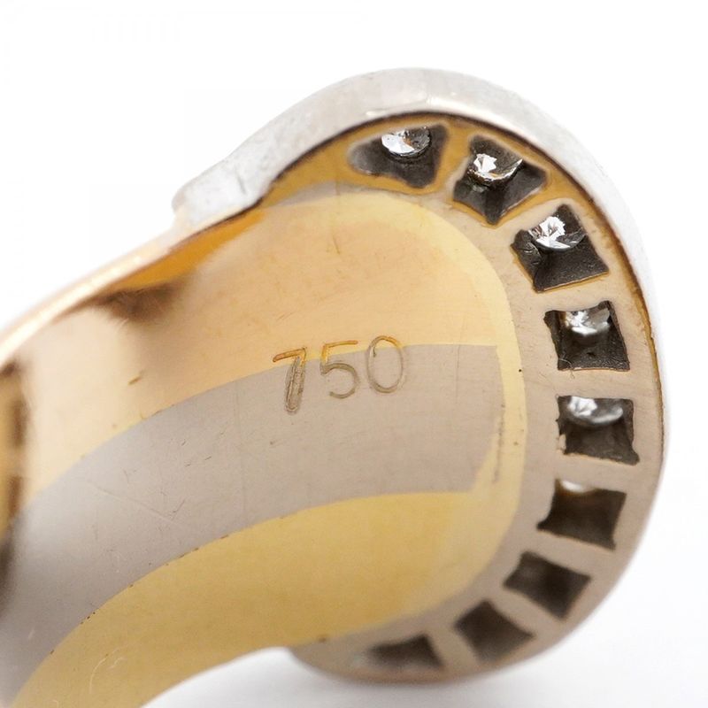 Cartier Ring 2C 18K Yellow Gold Yellow Gold 18K White Gold White Togo Old 18K