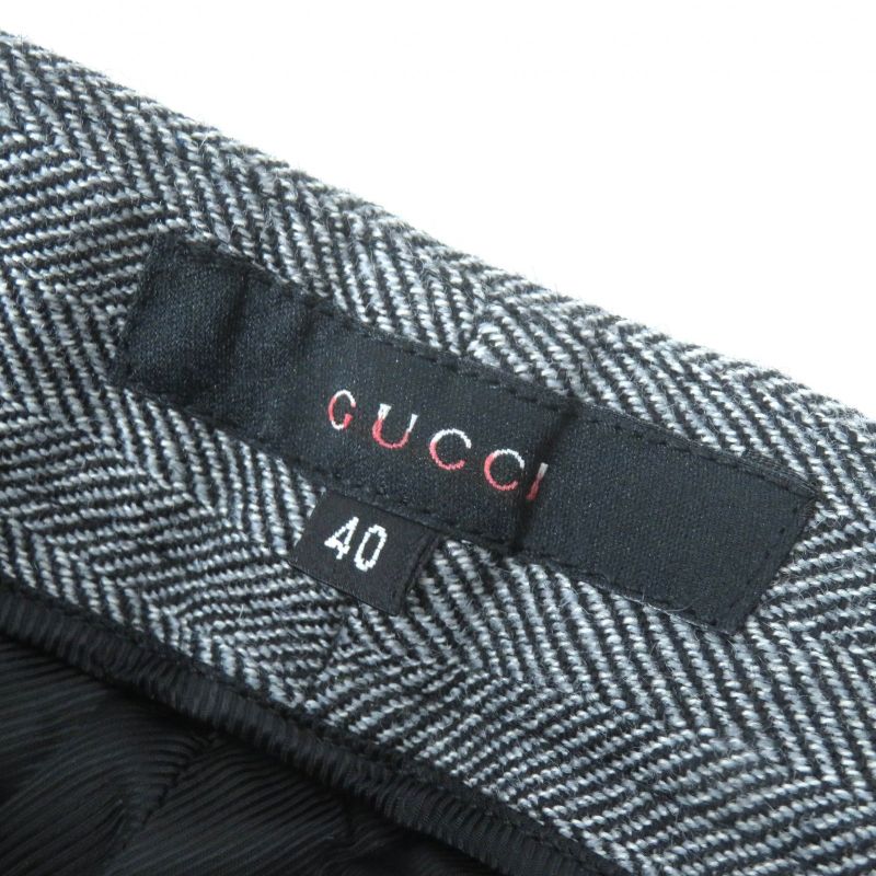 Gucci Vintage 2000 100% Wool Tom Ford Period Leather Belted Herringbone