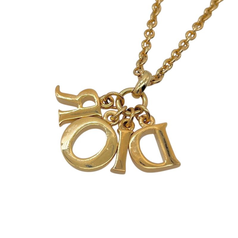 Christian DIOR Necklace With Logo Motif Logo Motif Gold