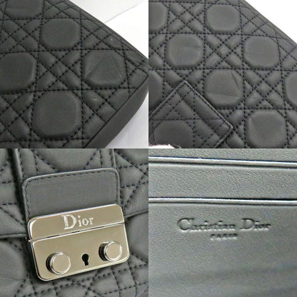 Dior Chain Bag Black Silver Hardware New Rock Canaju Leather Black