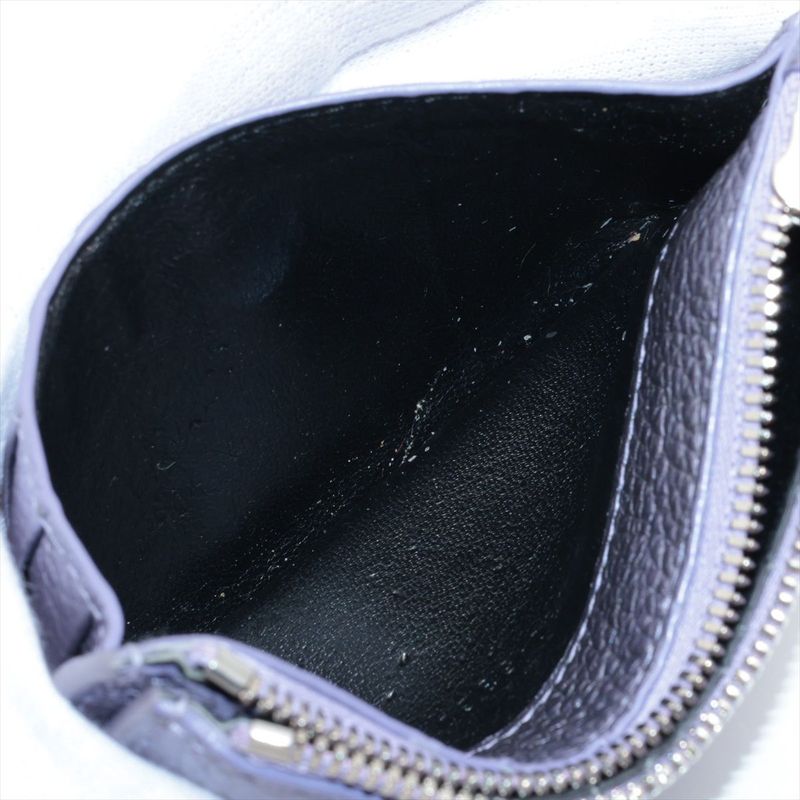 Balenciaga Leather Coin Case 637130 Metallic Purple Made In Italy
