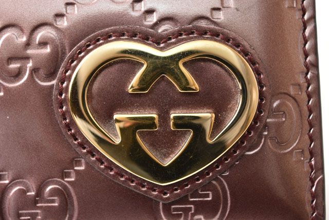 Gucci Wallet Long Wallet GG Pattern Heart-shaped Interlocking G Metallic