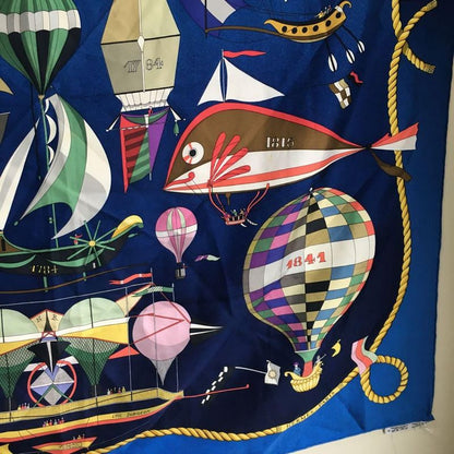 Hermes Carre Scarf Silk Sky Madness Balloon Shawl