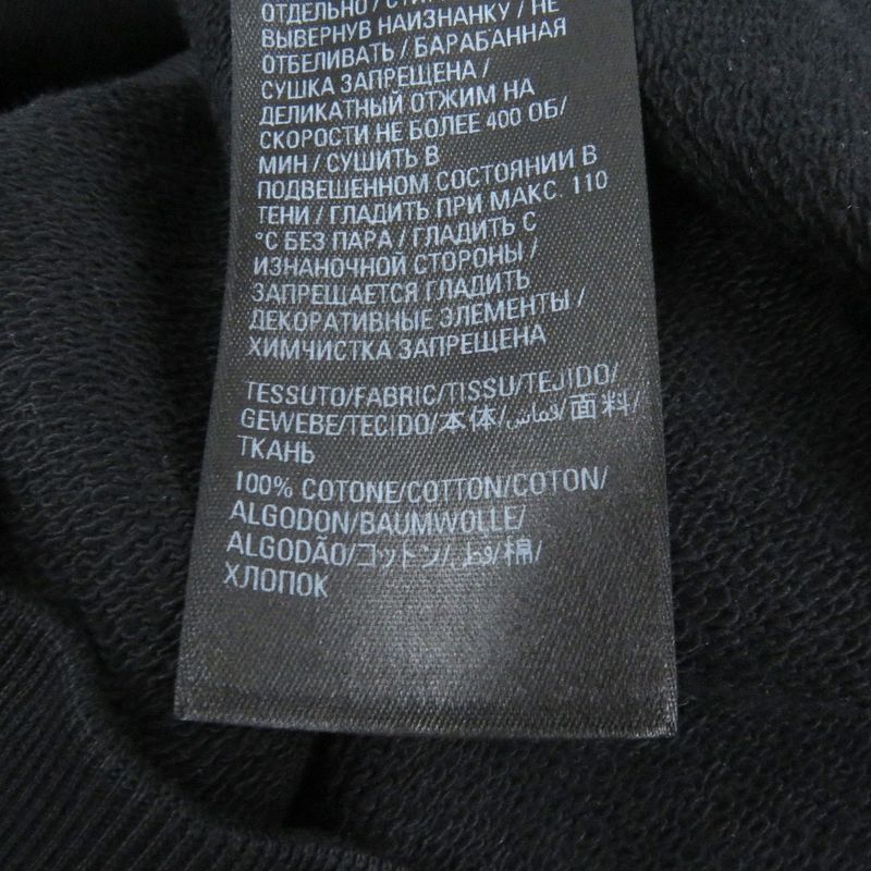 Balenciaga 22AW 578135 100% Cotton BB Logo Rhinestone Pullover Hoodie Black XS