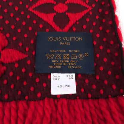 Louis Vuitton M72432 Echarpe Logomania Silk-blend Ruby Monogram Fringed Scarf