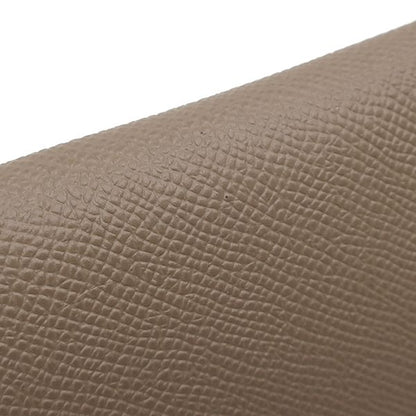 Hermes Card Case Calvi Vaux Epson Etoupe Silver Hardware Unused Glazed Stamped